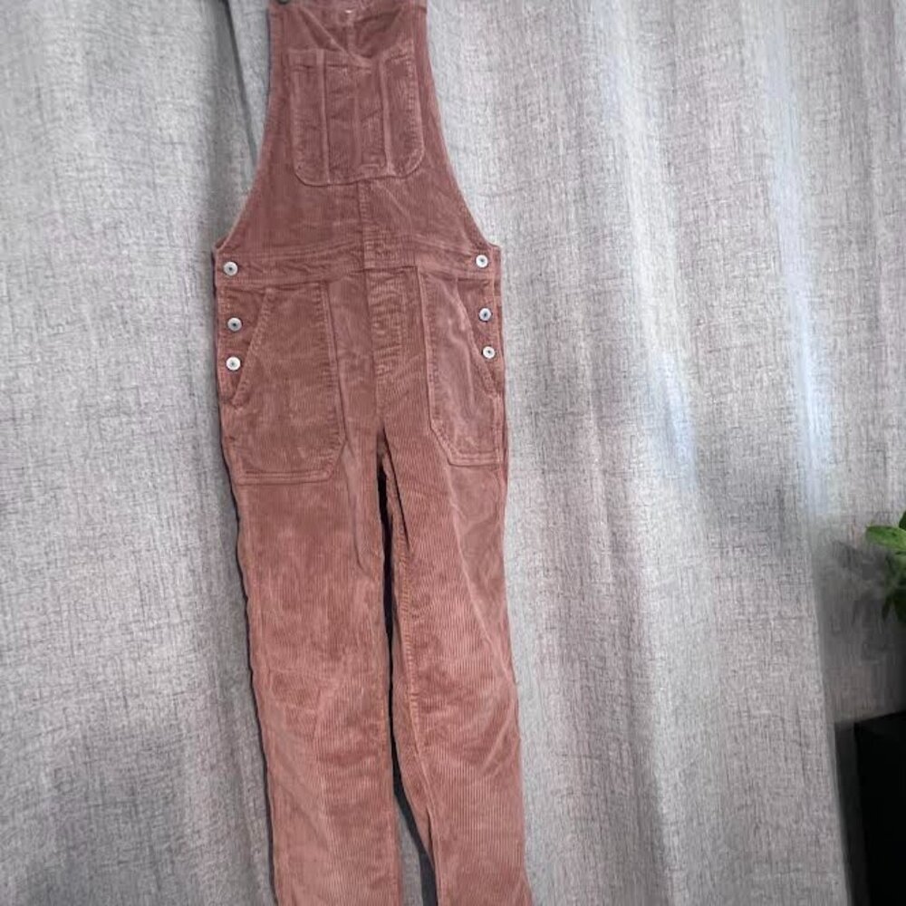 Small Corduroy Overalls in Dusty Rose